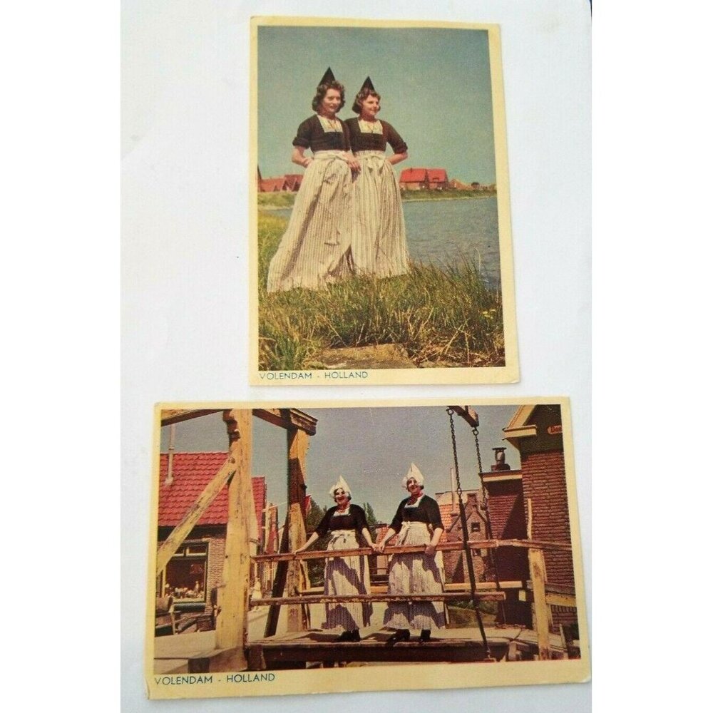 Holland Colorized POSTCARDS Volendam Ladies Set Vintage Photos Unused BT965